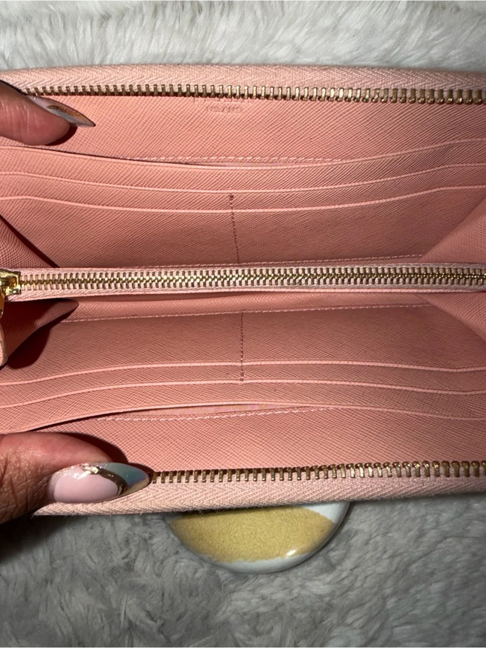 Prada Pink Saffiano Zip Wallet- PRELOVED CONDITION